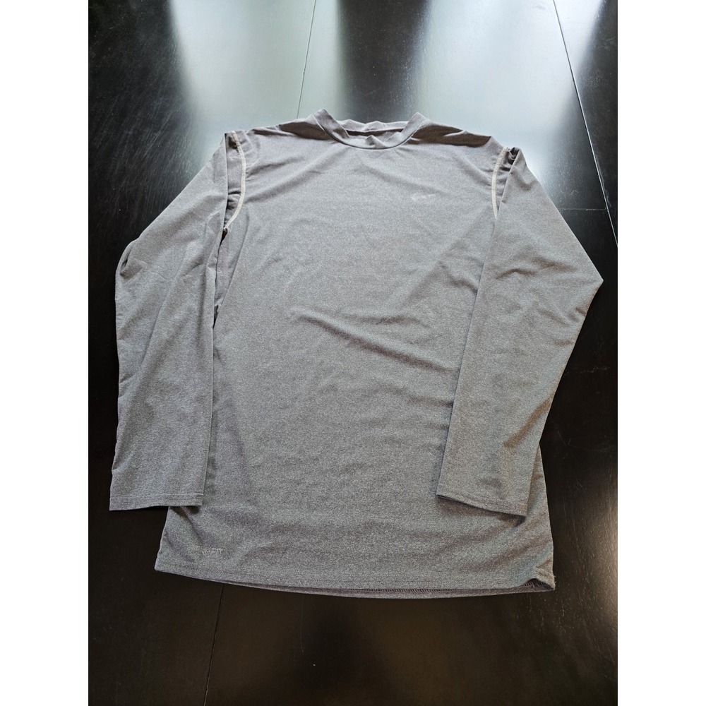 Nike Pro Men's Size Large Dri-Fit Compression Grey Long Sleeve T-Shirt